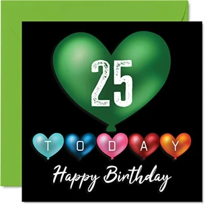 Abbildung von Lustige Geburtstagskarte zum 26. Geburtstag für Männer und Frauen Herzballons Happy Birthday Karte Sohn, Tochter, Bruder, Schwester, Onkel, Tante, Nichte, Neffe, Cousin, 145 mm x