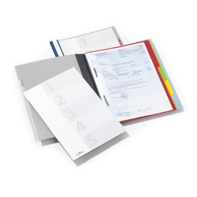 Abbildung von Durable Schnellhefter Divisoflex mit 5 Unterteilungen, Deckblatt und Beschriftungsstreifen, blau, 255706
