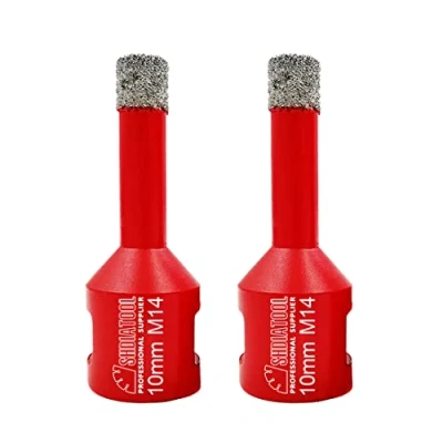 Abbildung von Diamant Fliesenbohrer 10mm 2 stücke M14 Diamantbohrer Lochsäge für Fliesen Porzellan Keramik Marmor Granit Bohrungen, Winkelschleifer