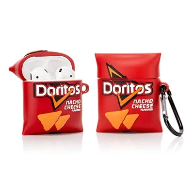 Abbildung von YIGEYI Silikon Hülle Kompatibel mit Airpods 1 &amp; 2 Funny Cute 3D Cartoon Case Cover[Lustige Snacks Series 2] (Doritos)