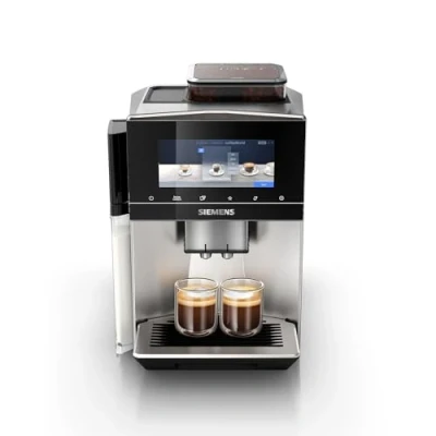 Abbildung von SIEMENS Kaffeevollautomat EQ900 TQ905D03, App Steuerung, Full Touch Display, Barista Modus, Geräuschreduzierung, bis zu 10 Profile, Premiummahlwerk, automatische Dampfreinigung, 1500 W, edelstahl