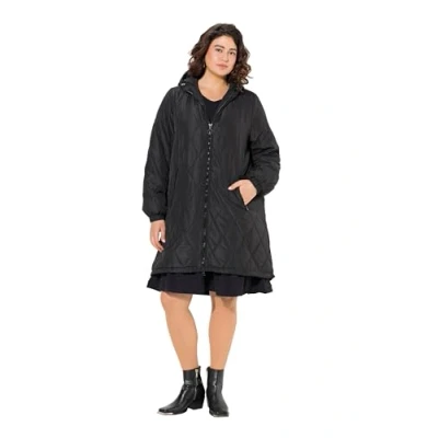 Abbildung von Ulla Popken Damen große Größen Übergrößen Plus Size Leichtstepp Mantel, wasserabweisend, 2 Wege Zipper