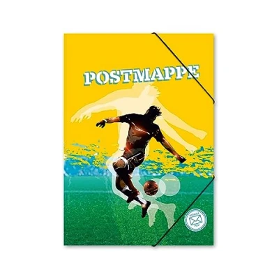 Abbildung von itenga Postmappe Gummizugmappe mit Motiv DIN A4 Gummizugverschluss Sammelmappe Eckspanner (Fussball)