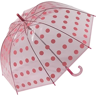 Abbildung von Glockenschirm transparent bunt Big Dots pink