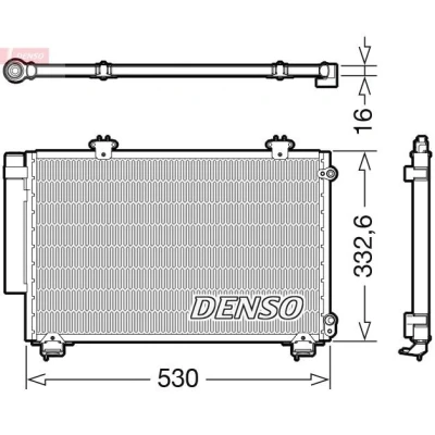 Abbildung von DENSO DCN50060 Klimakondensator mit Trockner R 134a TOYOTA: Yaris II Hatchback, I Hatchback