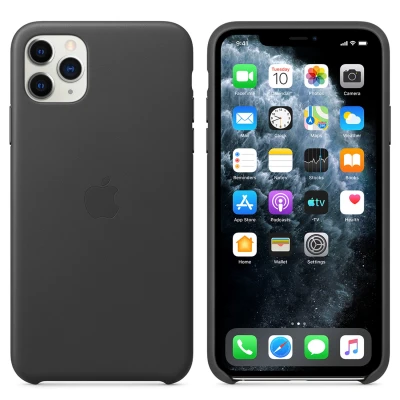 Abbildung von Apple Leder Hülle iPhone 11 Pro Max Schwarz ✅ SB Supply MX0E2ZM/A