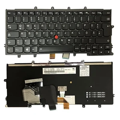 Abbildung von Gintai Ersatztaste Tastatur Deutsch Keyboard QWERTZ Backlit für Lenovo ThinkPad X230S, X240, X240S, X250, X260, X270, A275 04X0189 04X0227 0C43994 0C44032 CS13XBL 84D0 Hintergrundbeleuchtung