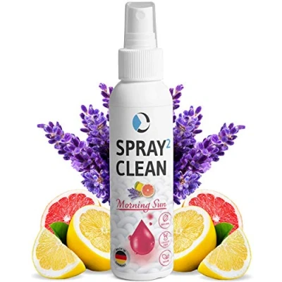 Abbildung von Milben Kissenspray SPRAY2CLEAN Anti Polsterreiniger für Kopfkissen Textil Reiniger Sofa, Matratze, Schaum und Auto Spray mit Aroma &amp; ätherischen Ölen Made in Germany 100ml