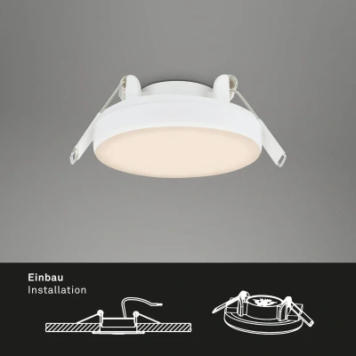 Abbildung von BRILONER Leuchten 3er Set LED Einbaulampen Badezimmer rahmenlos, Einbaustrahler Bad, Einbauspots IP44, warmweiße Farbtemperatur, 3W, 350 lm, 75 mm, weiß 7061 036