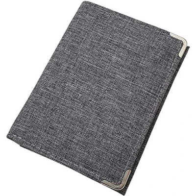Abbildung von Hochformat Geldbörse/Geldbeutel/Portemonnaie/Portmonaise/Geldtasche/Portmonee mit Metallschutzecken in Grau