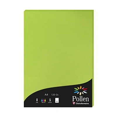 Abbildung von Clairefontaine 4215C Packung mit 50 Karten Pollen 120g, DIN A4, 21 x 29,7cm, Minze