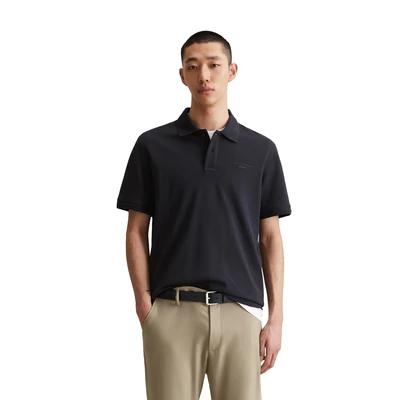 Abbildung von Marc O&#039;Polo Denim LOGO Print Poloshirt, Herren, Größe: Large, True navy