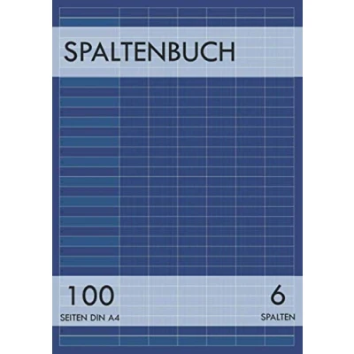 Abbildung von Spaltenbuch: 6 Spalten Buch A4 mit Kopfleiste 100 Seiten Spaltenbücher