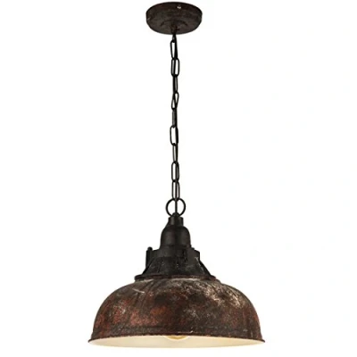 Abbildung von Eglo 49819 Hängeleuchte Vintage GRANTHAM 1 Stahl antik braun, beige E27 1X40W H:110cm Ø37cm dimmbar