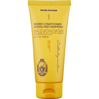Abbildung von Seven Potions Bart Conditioner für Männer Beugt Bartjucken und Schuppen vor Natürlich, Vegan, Tierversuchsfrei (Woodland Harmony, 100 ml)
