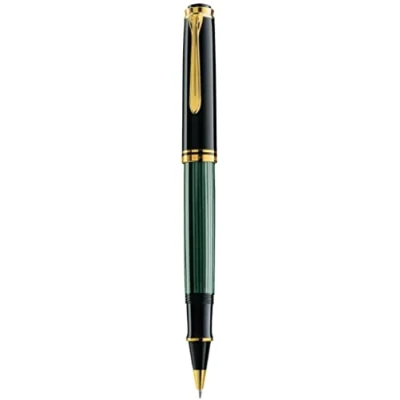 Abbildung von Pelikan Tintenroller Souverän 800, Schwarz Grün, hochwertiger Roller im Geschenk Etui, 997650