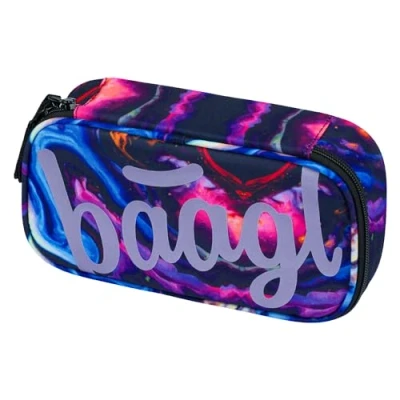Abbildung von Baagl Federmäppchen für Mädchen Schulmäppchen Schreibwaren Schulsachen Federtasche, Kinder Federmappe, Etui Schule (Marble)