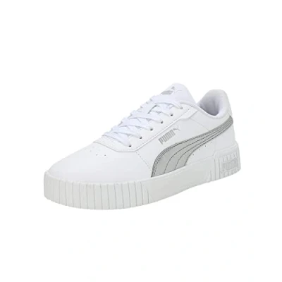 Abbildung von Puma Carina 2.0 Space Sneaker low, Damen, Größe: 36, White/matte silver/silver Leder