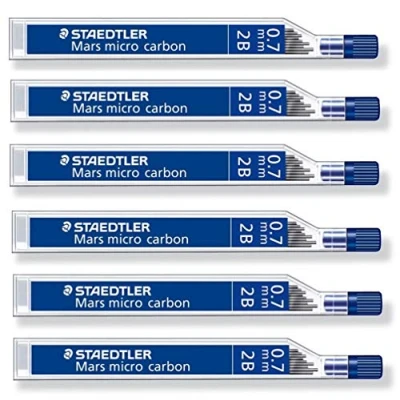 Abbildung von Staedtler Mars Micro Carbon 250 0,7 mm 2B Bleistiftminen 6 Tuben/Packungen (72 Minen)