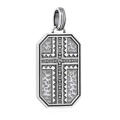 Abbildung von NKlaus 32mm Platte mit Kreuz Kettenanhänger 925 Sterling Silber Scheibe gehämmert 14028