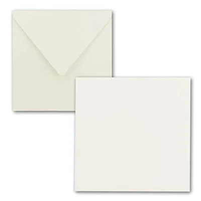Abbildung von Quadratisches Einzelkarten Set 15 x cm mit Brief Umschlägen Naturweiss 100 Stück für Grußkarten &amp; mehr FarbenFroh by GUSTAV NEUSER