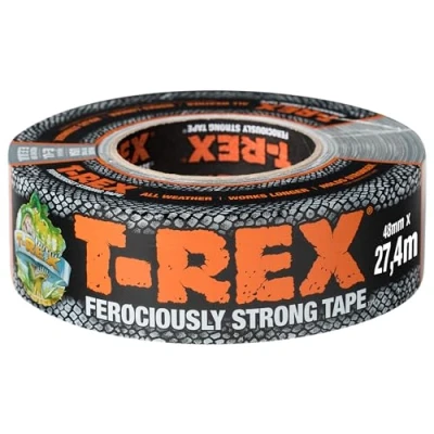 Abbildung von T Rex Tape 821 00 Gewebeband Extrem starkes Panzertape Wasserdichtes Reparaturband für innen &amp; außen Klebeband zum Reparieren Befestigen 48mm x 27,4m Grau