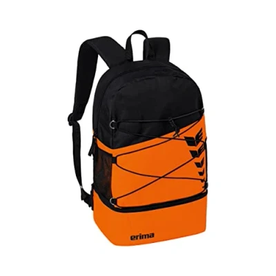 Abbildung von Erima Unisex Six Wings Rucksack mit Bodenfach, orange/schwarz, 1