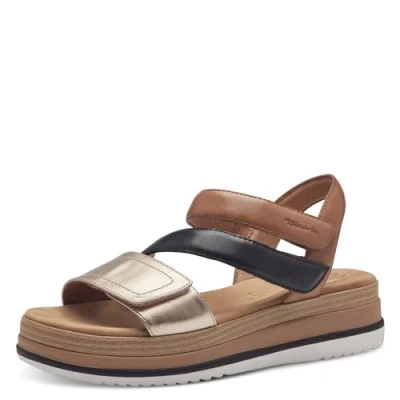 Abbildung von Tamaris Comfort Plateausandalette, Damen, Größe: 38, Nut comb Schuhe