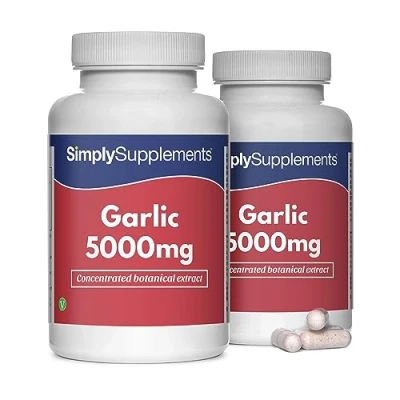 Abbildung von Knoblauch 5000mg 360 Kapseln Geeignet für Veganer Versorgung von bis zu 1 Jahr SimplySupplements