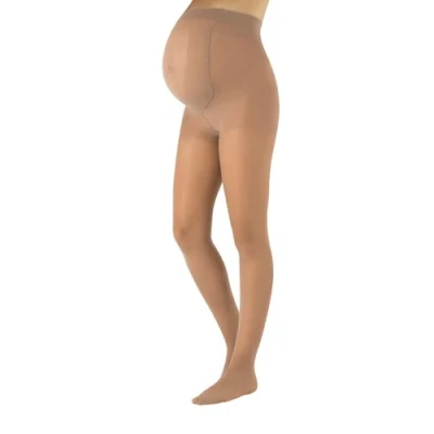 Abbildung von CALZITALY Umstandsstrumpfhose mit Stützeffekt Stützstrumpfhosen Schwangerschaft, Schwarz, Hautfarbe, S, M, L, XL, 20 DEN, Made in Italy (S, Powder)