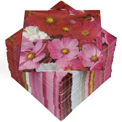 Abbildung von HEKU 100 Servietten, 3 lagig, 33x33cm, Cosmea I Saugstark und praktisch verpackt Ideal für besondere Anlässe