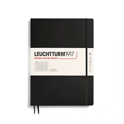 Abbildung von LEUCHTTURM1917 334917 Notizbuch Master Slim (A4+), Hardcover, 123 nummerierte Seiten, Schwarz, liniert