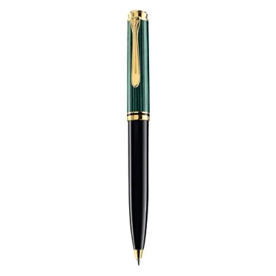 Abbildung von Pelikan Kugelschreiber Souverän 600, Schwarz Grün, hochwertiger Drehkugelschreiber im Geschenk Etui, 980086, 1 Stück (1er Pack)