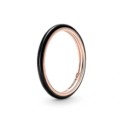 Abbildung von PANDORA ME ROSE Ring &quot;Emaille Schwarz&quot; silber 14k rosèvergoldet 189655C01 50