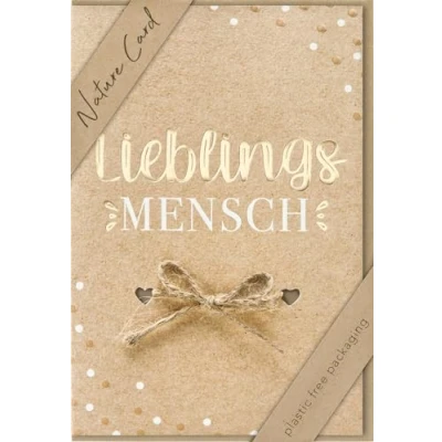 Abbildung von bsb Lieblingsmensch Karte Kraftpapier mit tollem Motiv Nachhaltige Umschlag Geschenk beste Freundin oder Freund Liebe &amp; Freundschaft 11,5 x 17 cm