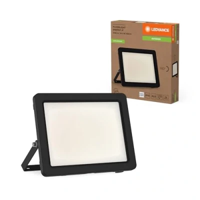 Abbildung von LEDVANCE LED Flutlicht mit Energieeffizienzklasse A, schwarzes Aluminiumgehäuse, 24.5 W, 4600 lm, für Außenanwendungen, kompaktes Design, leichtes Gewicht, einfache Montage
