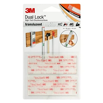 Abbildung von 3M Dual Lock SJ3560, wiederlösbares Befestigungssystem transluzentes Erscheinungsbild (Glas, Acrylglas (PMMA), Polycarbonat) 19mm x 10cm, Transluzent, Dicke: 5.7mm (1 er Pack)