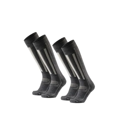 Abbildung von DANISH ENDURANCE Merino Performance Skisocken (1 2 Paar), Thermo Socken, Gepolsterte Kniestrümpfe, Atmungsaktiv, für Damen, Herren &amp; Kinder, Grau, 43 47