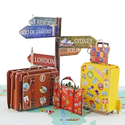 Abbildung von Favour Pop Up® 3D Karte 15x20cm mit einem beeindruckendem Reisemotiv, ideal auch für Gutschein oder Geldgeschenk TF158