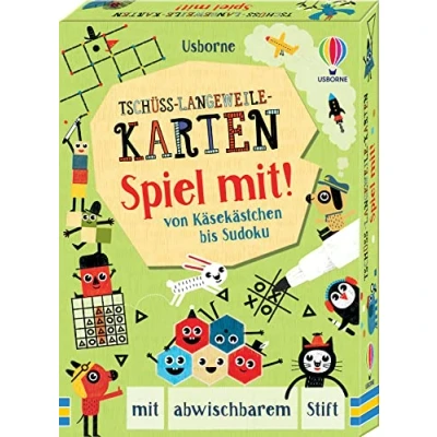 Abbildung von Tschüss Langeweile Karten: Spiel mit!: von Käsekästchen bis Sudoku mit abwischbarem Stift (Tschüss Reihe)