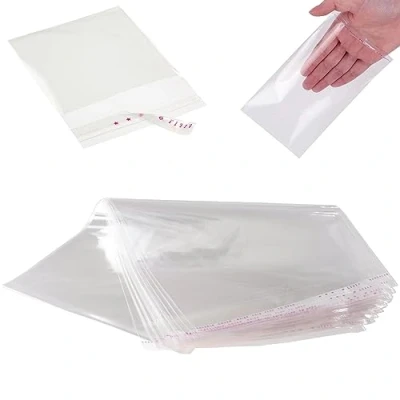 Abbildung von DIY 24H 87 Größen frei wählbar OPP Flachbeutel transparent selbstklebend Tüten Peel &amp; Seal Folientüten aus durchsichtigem Kunststoff Zellophan Hüllen (100 Stück, 13 x 18 cm)