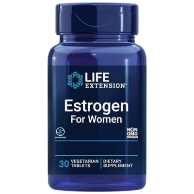 Abbildung von Life Extension Estrogen for Women Östrogen für Frauen Pflanzliche Formel, 30 vegane Tabletten Mit Mönchspfeffer &amp; Brokkoli Extrakt, Monatspack