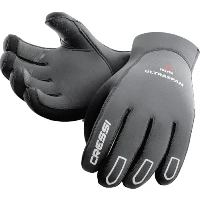 Abbildung von Cressi Erwachsene Tauchhandschuhe Ultraspan Gloves, Schwarz/Grau, M, LX476312