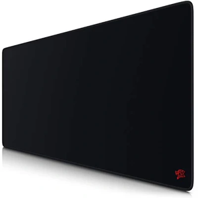 Abbildung von CSL Computer Titanwolf XXL Speed Gaming Mauspad Schwarz 900 x 400mm Mousepad Tischunterlage Large Size verbessert Präzision und Geschwindigkeit Ultraschwarz