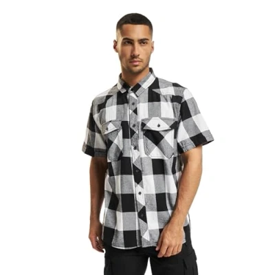 Abbildung von Brandit Checkshirthalfsleeve Hemd, Herren, Größe: Large, Whiteblack