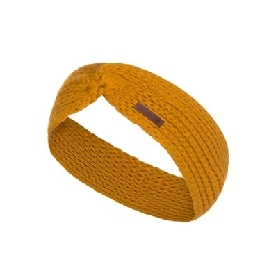 Abbildung von Knit Factory Joy Stirnband Gestricktes Damen Haarband Ohrenwärmer mit Wolle Hochwertige Qualität Ocker