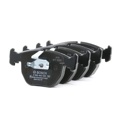 Abbildung von BOSCH 0 986 494 028 Bremsbelagsatz Low Metallic mit Kolbenclip, Anti Quietsch Blech BMW: 5 Saloon, X5, Touring
