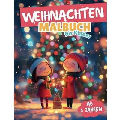 Abbildung von Weihnachten Malbuch für Kinder ab 6 Jahren: Magische Motive vom Weihnachtswunderland zum Ausmalen