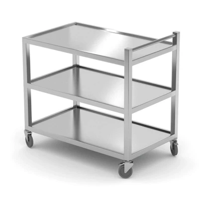 Abbildung von HENDI Servierwagen 3 Etagen 80 x 50 85 cm Edelstahl 4 Rollen max. kg pro Boden für Catering, Gastro Küchenwagen