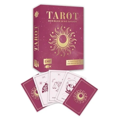 Abbildung von Tarot Einsteigerset Dein Blick in die Zukunft: 78 Tarotkarten mit hochwertiger Goldfolie und Begleitbuch Anleitungen zum Kartenlegen Deuten